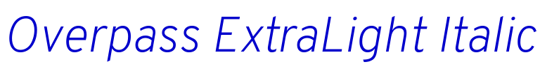 Overpass ExtraLight Italic fuente