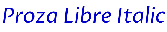Proza Libre Italic fuente