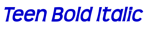 Teen Bold Italic fuente