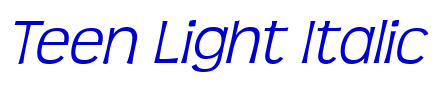 Teen Light Italic fuente