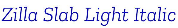 Zilla Slab Light Italic fuente